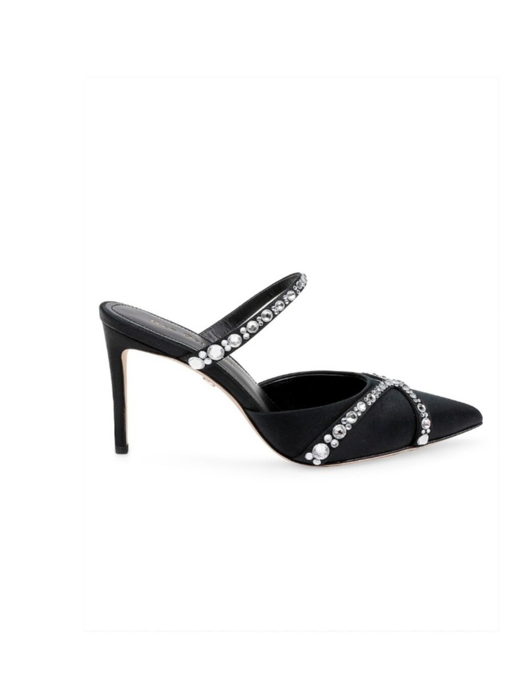 Dee Ocleppo Grenada Black Crystal-Embellished Pointed-Toe Mules Size 8